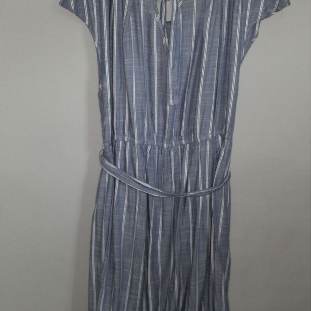 Lauren Conrad Striped Pleated Neck Dress H10666 - Picture 8 of 11